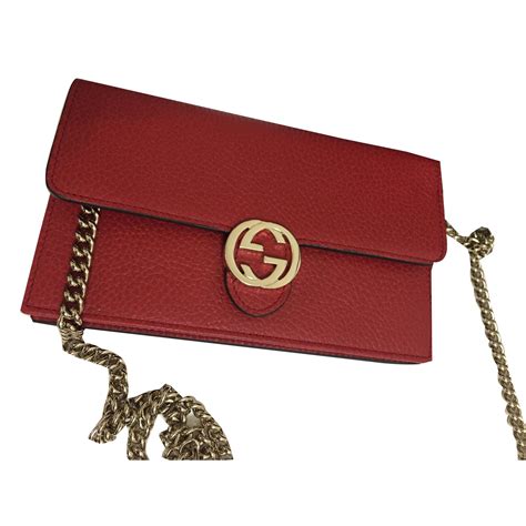 gucci red chain purse|Gucci small wallet on chain.